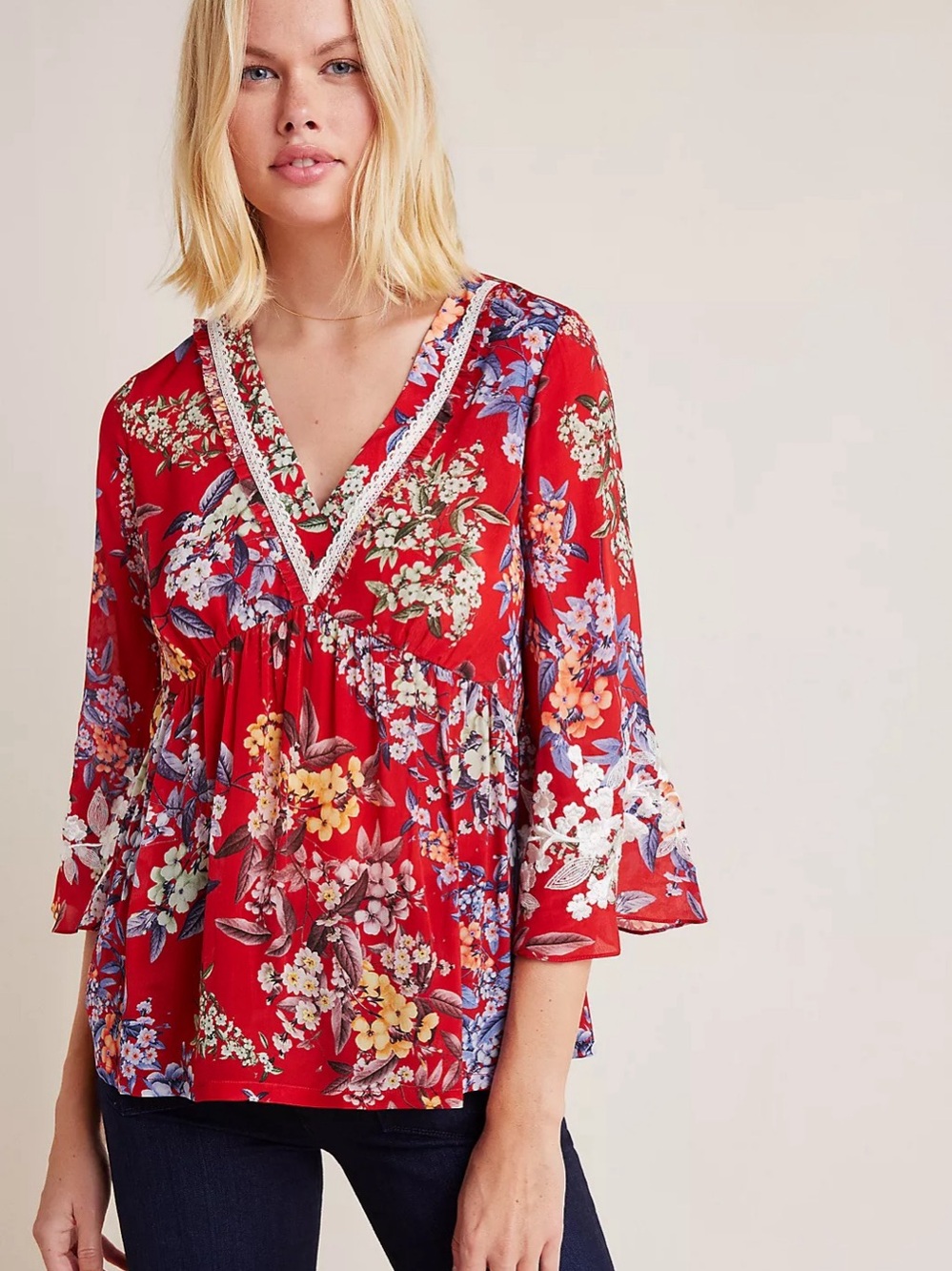 Anthropologie Vineet Bahl Jessamine Floral Blouse